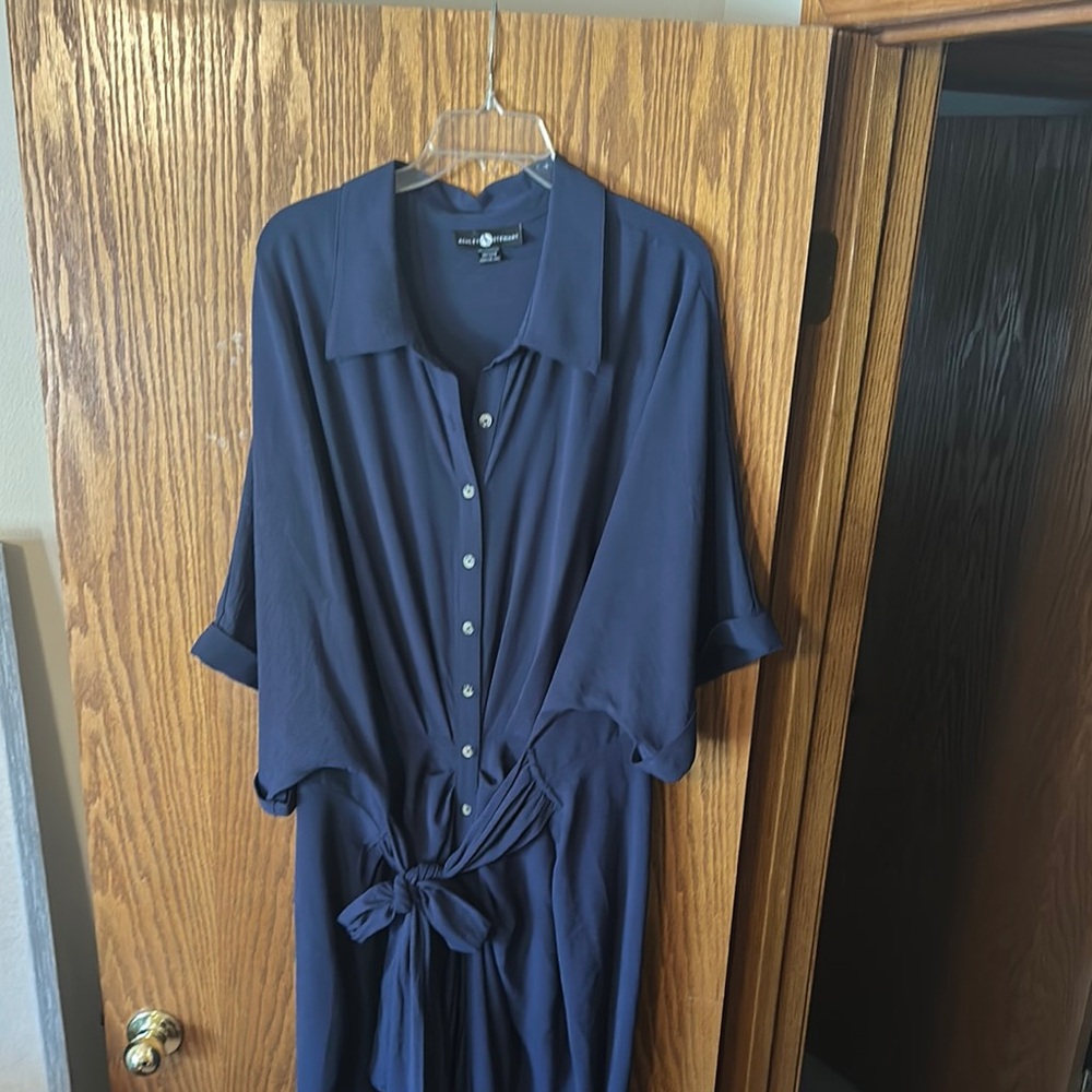 Ashley Stewart Navy Midi Dress